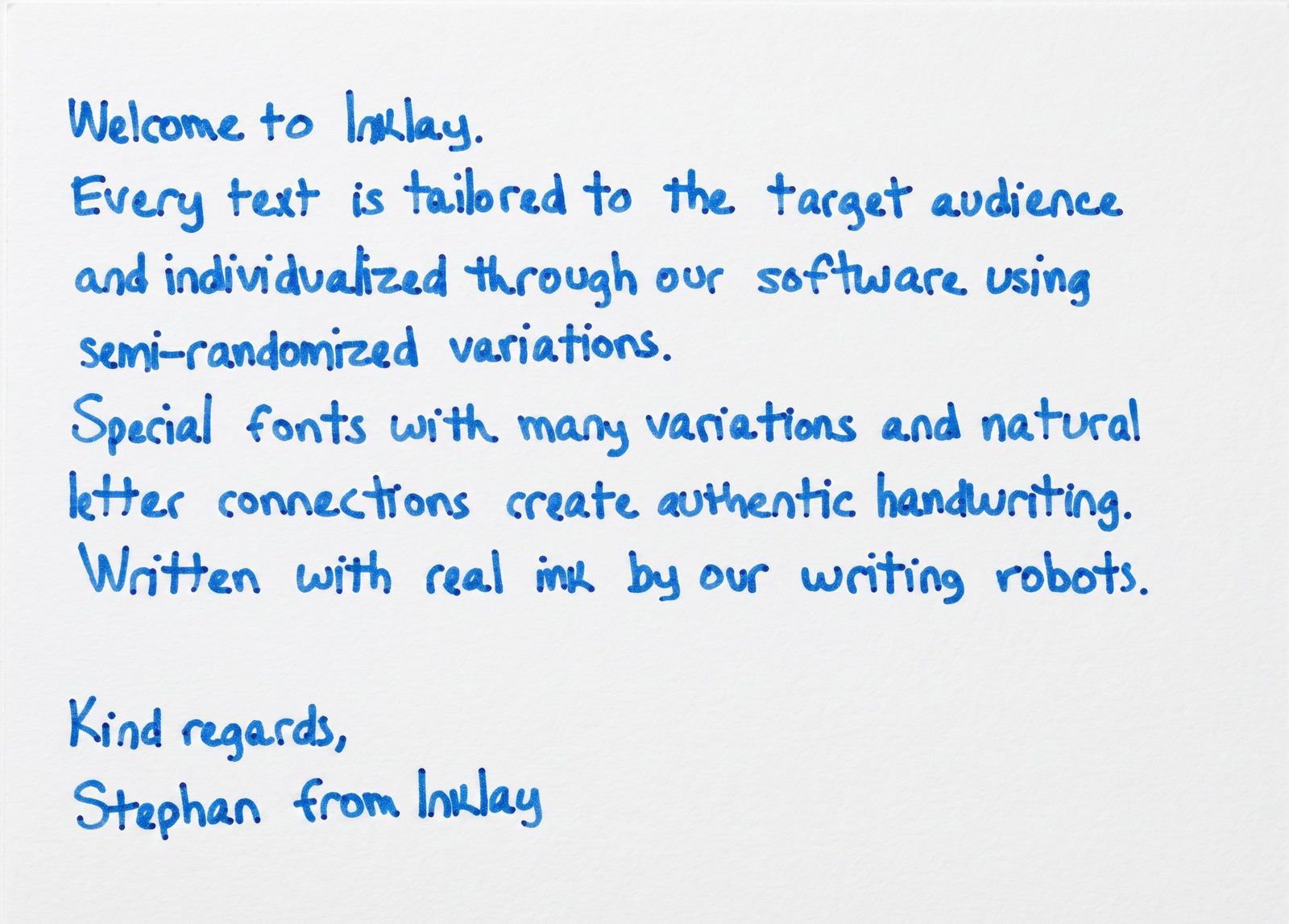 Handwritten insert DIN A6 — example