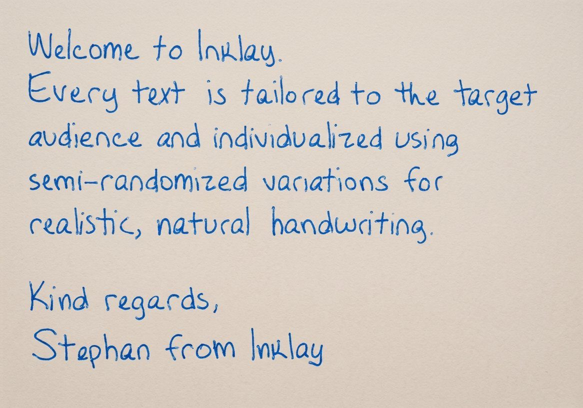 Handwritten insert DIN A7 — example
